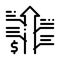 Exchange rate appreciation icon vector outline illustration