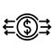 Exchange rates icon, outline style