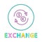 Exchange Round Linear Icon for Online Commerce