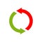 Exchange sign. Replace symbol isolated. swap business logo. Red