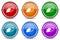 Exchange silver metallic glossy icons, set of modern design buttons for web, internet and mobile applications in 6 colors options