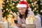 Excited biracial woman get good holiday deal on cell