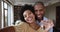 Excited Black couple buying flat hug hold keys shoot video