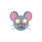 Excited mouse face emoji flat icon