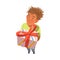 Excited Teenager Boy with Curly Hair Receiving Wrapped Gift Box for Special Occasion Like Birthday or Holiday