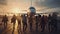 excited tourists, as they board a commercial airplane parked on the airport runway. The scene brims with anticipation