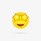 Exciting emoji icon. Happy emotion. Social media concept. Vector on isolated transparent background. EPS 10