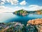 Exciting morning cityscape of Vrbnik town. Splendid summer seascape of Adriatic sea, Krk island, Kvarner bay archipelago, Croatia