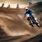 Exciting motocross race with dirt bikes flying over jumps Energetic and adrenaline-fueled illustration for extreme sports or rac