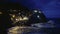 Exciting night view of lights in Manarola village in Italy, Cinque Terre islands