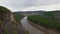 Exciting view overlooking the mountain river and dense wood