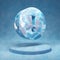 Exclamation Circle icon. Cracked blue Ice Exclamation Circle symbol on blue snow podium