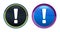 Exclamation mark icon artistic glassy round buton set illustration