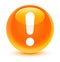 Exclamation mark icon glassy orange round button