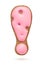 Exclamation mark. Pink homemade gingerbread biscuit isolated on white