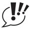 Exclamation mark in speech bubble icon. Attention sign icon.
