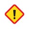 Exclamation mark, square hazard warning symbol, vector icon