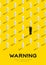 Exclamation mark symbol 3D isometric pattern, Warning concept poster and banner vertical design illustration isolated on yellow