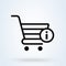 Exclamation online market cart, Simple vector modern icon design illustration