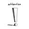 Exclamation point handdrawn icon. Cute cartoon vector illustration of an exclamation mark. Outlined sketch of a concept