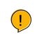 Exclamation round important sign. Yellow isolated attention sign. Hazard symbol