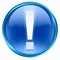 Exclamation symbol icon blue