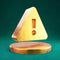 Exclamation Triangle icon. Fortuna Gold Exclamation Triangle symbol on golden podium