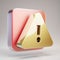 Exclamation Triangle icon. Golden Exclamation Triangle symbol on red matte gold plate