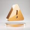 Exclamation Triangle icon. Yellow Gold Exclamation Triangle symbol on golden podium