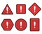 Exclamation and warning red symbol set