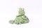 The exclusive frog figurine is hand-made