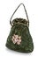 Exclusive handmade toy in the form of green handbag, isolated