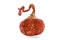 Exclusive handmade toy in the form of red pumpkin, isolated
