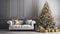 Exclusive luxury christmas interior, stunning atmosphere, wonderful christmas tree with beautiful decorations
