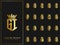 Exclusive set of initial G letter with crown elements logo template. luxury gold initial shield shape alphabet vector design stock