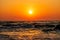 Exclusive sunrise on the beach with Marvellous yellow sky and sun rays, Beautiful and Nature Scenario Image