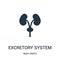 excretory system silhouette icon vector from body parts collection. Thin line excretory system silhouette outline icon vector