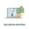 Excursion Booking flat icon. Colored sign from excursions collection. Creative Excursion Booking icon illustration for