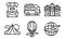 Excursion icons set, outline style