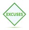 Excuses modern abstract green diamond button