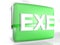 EXE green box icon - 3D rendering