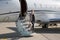 A executive business woman leaving a plane