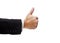 Executive hand with thumbs up gesture