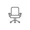 Executive seat line icon, outline vector sign, linear style pictogram isolated on white.