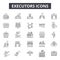 Executors line icons, signs, vector set, outline illustration concept