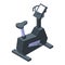 Exercise bike device icon, isometric style