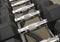 Exercise equipment - dumbbells on weight rack