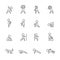 Exercise fitness line icon set, vector eps10