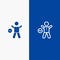 Exercise, Gym, Time, Health, Man Line and Glyph Solid icon Blue banner Line and Glyph Solid icon Blue banner