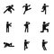 Exercise icons set, simple style